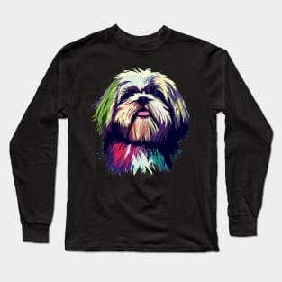 Lhasa Apso Pop Art - Dog Lover Gifts Long Sleeve T-Shirt